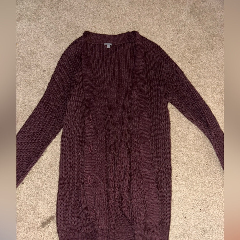 Charlotte Russe Maroon Cardigan Sweater